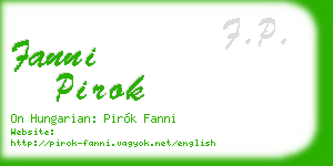 fanni pirok business card
